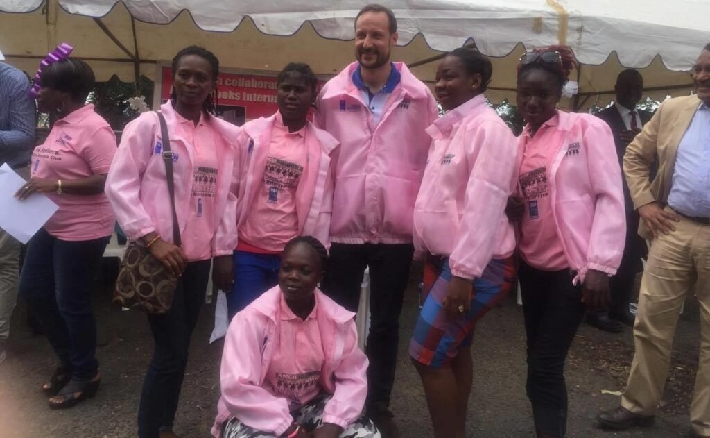 Pink Panthers riders in their pink jackets
